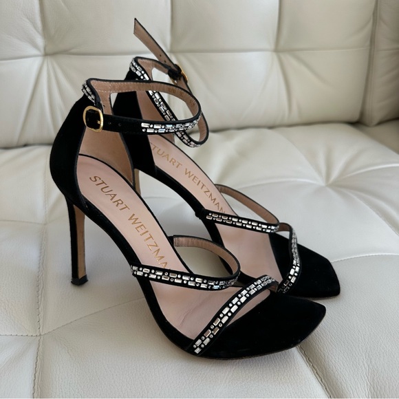 Stuart Weitzman Sabrine 100 embellished suede sandals ( Size 6.5) - Picture 1 of 10